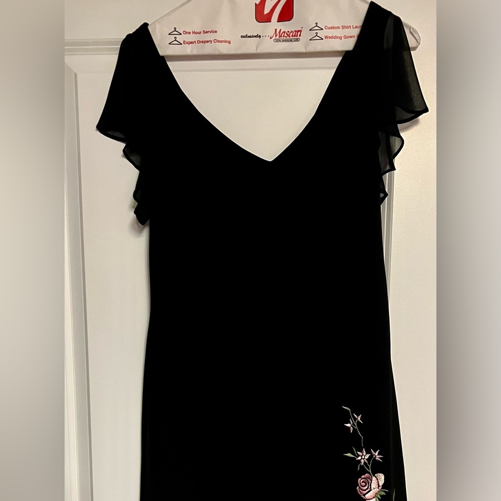 Dress Barn black dress with floral accent